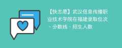 武汉信息传播职业技术学院在福建录取位次、分数线、招生人数「2021-2023招生计划」