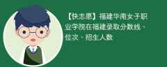 福建华南女子职业学院在福建录取分数线、位次、招生人数（2021-2023招生计划）