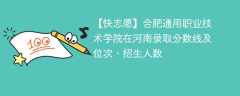 合肥通用职业技术学院在河南录取分数线及位次、招生人数「2021-2023招生计划」