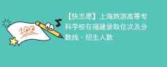 上海旅游高等专科学校在福建录取位次及分数线、招生人数（2021-2023招生计划）