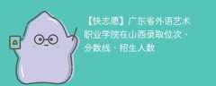 广东省外语艺术职业学院在山西录取位次、分数线、招生人数「2022-2024招生计划」