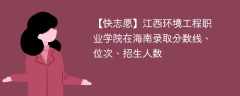 江西环境工程职业学院在海南录取分数线、位次、招生人数（2022-2024招生计划）