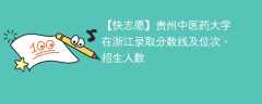 贵州中医药大学在浙江录取分数线及位次、招生人数「2021-2023招生计划」