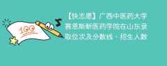 广西中医药大学赛恩斯新医药学院在山东录取位次及分数线、招生人数（2022-2024招生计划）