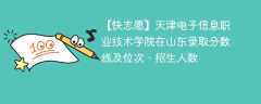 天津电子信息职业技术学院在山东录取分数线及位次、招生人数「2021-2023招生计划」