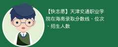 天津交通职业学院在海南录取分数线、位次、招生人数（2021-2023招生计划）