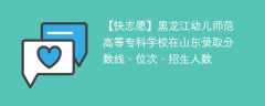 黑龙江幼儿师范高等专科学校在山东录取分数线、位次、招生人数（2021-2023招生计划）