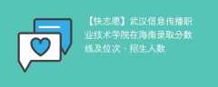 武汉信息传播职业技术学院在海南录取分数线及位次、招生人数「2021-2023招生计划」