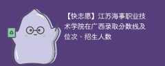 江苏海事职业技术学院在广西录取分数线及位次、招生人数「2021-2023招生计划」