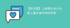 2024上海考生多少分能上重庆城市科技学院（附2021-2023录取分数线）