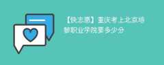 2024重庆考上北京培黎职业学院要多少分（附2021-2023录取分数线）