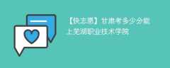 2024甘肃考多少分能上芜湖职业技术学院（附2021-2023录取分数线）