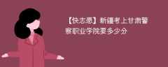 2025新疆考上甘肃警察学院要多少分(附2022-2024录取分数线)