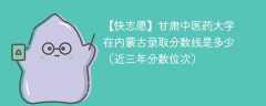 2024年甘肃中医药大学在内蒙古录取分数线是多少（2024~2022近三年分数位次）