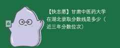 甘肃中医药大学在湖北录取分数线2024年是多少（2024~2022近三年分数位次）