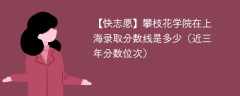 攀枝花学院在上海录取分数线2024年是多少（2023~2021近三年分数位次）