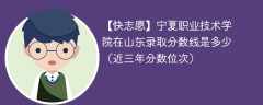 宁夏职业技术学院在山东录取分数线2024年是多少（2023~2021近三年分数位次）