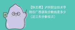 2024年泸州职业技术学院在广西录取分数线是多少（2024~2022近三年分数位次）
