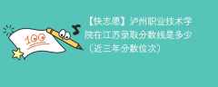 泸州职业技术学院2024年在江苏录取分数线是多少（2024~2022近三年分数位次）