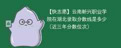 云南新兴职业学院2024年在湖北录取分数线是多少（2024~2022近三年分数位次）