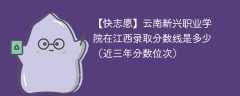 云南新兴职业学院2024年在江西录取分数线是多少（2024~2022近三年分数位次）