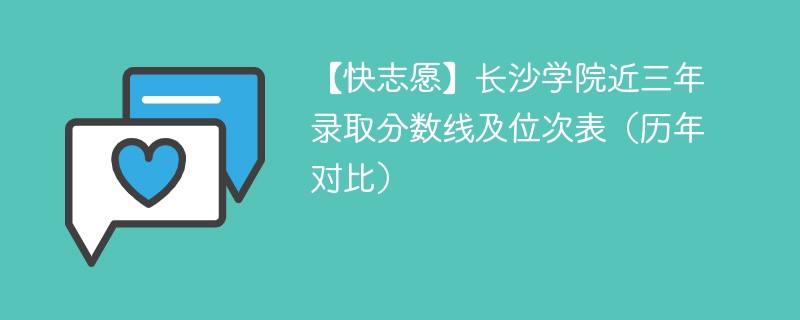 【快志愿】长沙学院近三年录取分数线及位次表（历年对比）