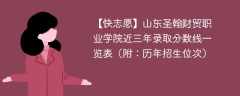 山东圣翰财贸职业学院近三年录取分数线一览表（附：2024-2022历年招生位次）