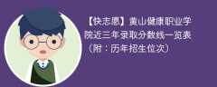黄山健康职业学院近三年录取分数线一览表（附：2024-2022历年招生位次）