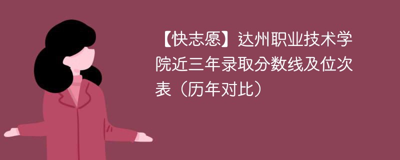 【快志愿】达州职业技术学院近三年录取分数线及位次表（历年对比）