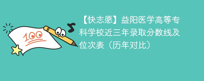 【快志愿】益阳医学高等专科学校近三年录取分数线及位次表（历年对比）