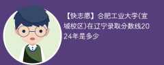 合肥工业大学(宣城校区)在辽宁录取分数线2024年是多少（2023~2021近三年分数位次）