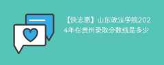 山东政法学院2024年在贵州录取分数线是多少（2024~2022近三年分数位次）
