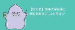 渤海大学在浙江录取分数线2024年是多少（2023~2021近三年分数位次）