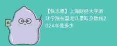上海财经大学浙江学院在黑龙江录取分数线2024年是多少（2024~2022近三年分数位次）