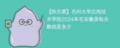 苏州大学应用技术学院2024年在安徽录取分数线是多少（2023~2021近三年分数位次）