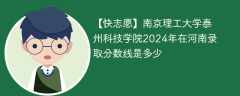 南京理工大学泰州科技学院2024年在河南录取分数线是多少（2024~2022近三年分数位次）