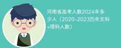 河南省高考人数2024年多少人（2020-2023历年文科+理科人数）