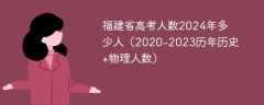 福建省高考人数2024年多少人（2020-2023历年历史+物理人数）