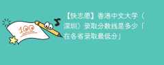 香港中文大学（深圳）2023年录取分数线是多少「在各省录取最低分」