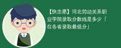 河北劳动关系职业学院2023年录取分数线是多少「在各省录取最低分」