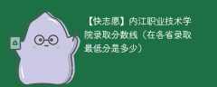 内江职业技术学院录取分数线2023（在各省录取最低分是多少）