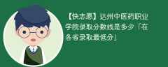 2023达州中医药职业学院录取分数线是多少「在各省录取最低分」