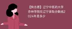 辽宁中医药大学杏林学院在辽宁录取分数线2024年是多少（2023~2021近三年分数位次）