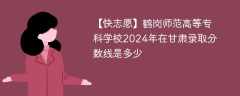 鹤岗师范高等专科学校2024年在甘肃录取分数线是多少（2023~2021近三年分数位次）