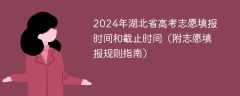 2024年湖北省高考志愿填报时间和截止时间（附志愿填报规则指南）