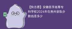 安徽医学高等专科学校2024年在贵州录取分数线是多少（2023~2021近三年分数位次）