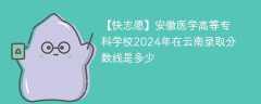 安徽医学高等专科学校2024年在云南录取分数线是多少（2023~2021近三年分数位次）