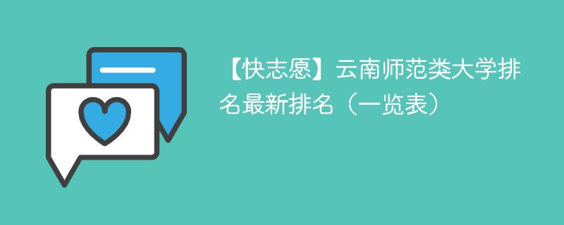 【快志愿】云南师范类大学排名最新排名（一览表）