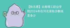 云南理工职业学院2024年在河北录取分数线是多少（2024~2022近三年分数位次）