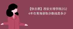 西安文理学院2024年在青海录取分数线是多少（2024~2022近三年分数位次）